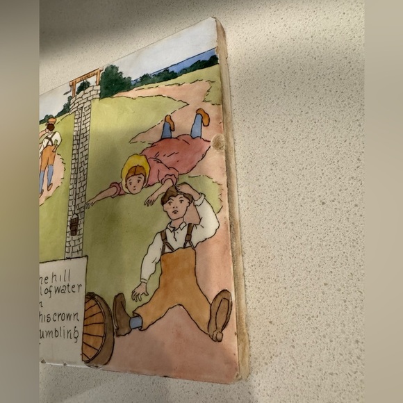 Vintage Ceramic Tile Trivet Jack and Jill Went Up The Hill Nursery Rhyme - Picture 5 of 10